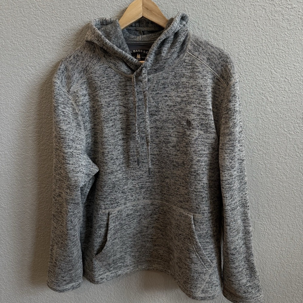 G.H. Bass & Co. Gray Heather Hoodie - Men's L - Light And Dark Gray